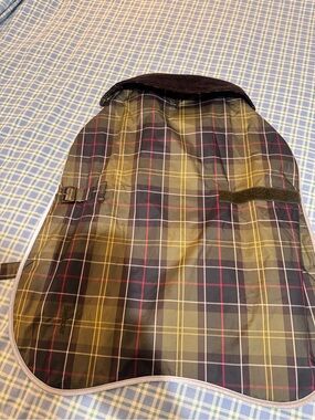 Barbour Olive, Black & Yellow Tartan dog rain coat - large